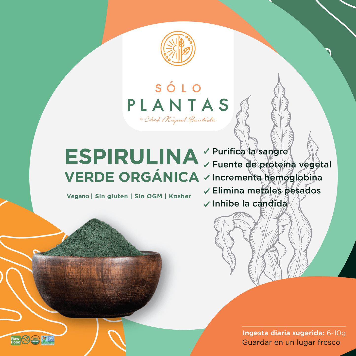 Espirulina Verde Orgánica en Polvo