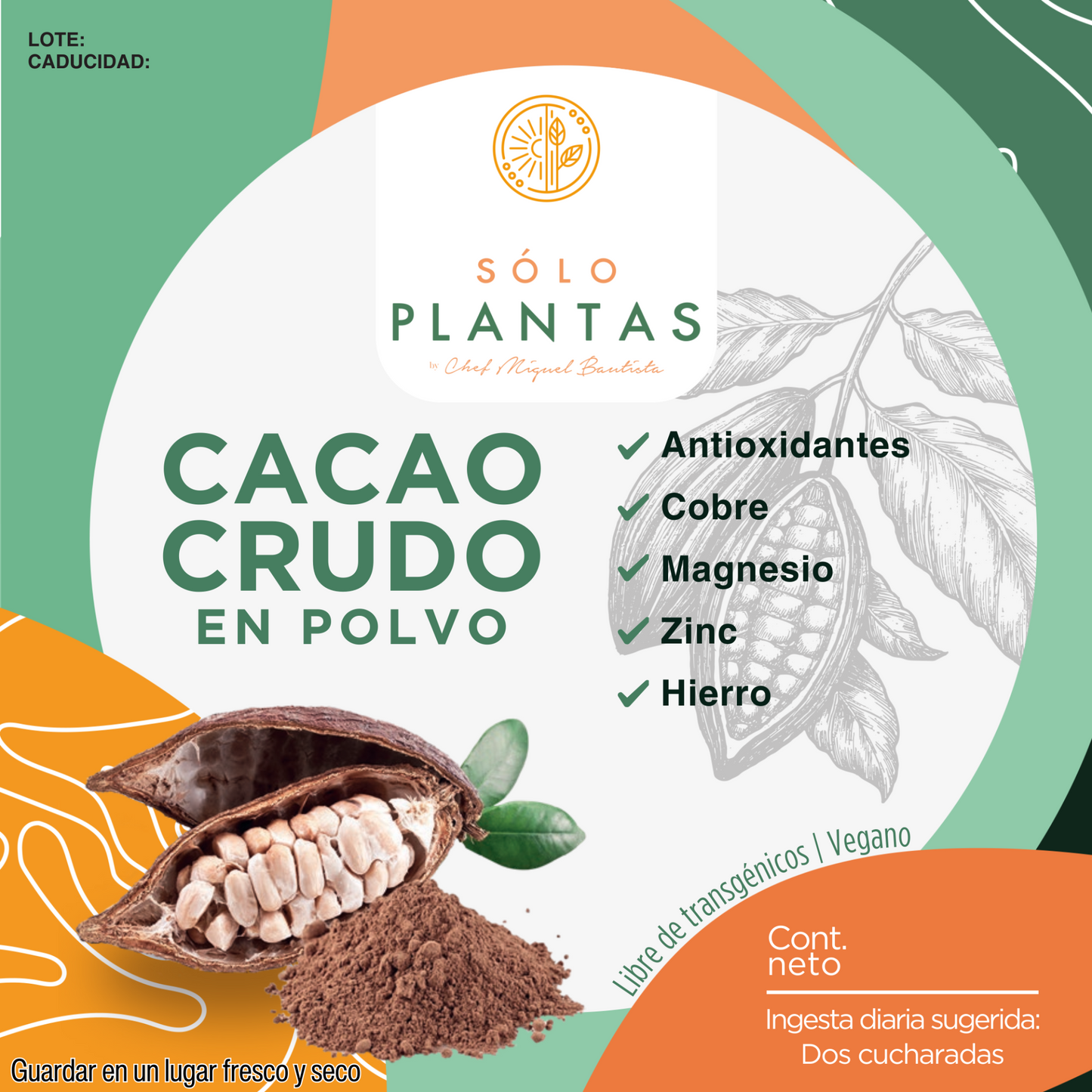 Cacao Crudo Orgánico en Polvo